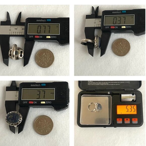 Sterling Silver 925 Southwest Style Bezel Set Oval Lapis Cabochon Ring Sz 6 - Picture 10 of 16